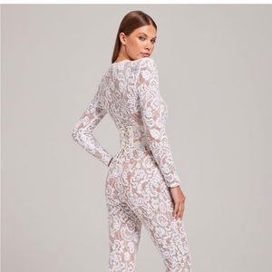 Nadine Merabi white Bella Jumpsuit